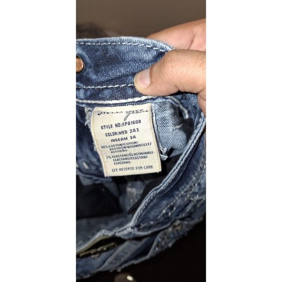 Miss Me Jeans JP8160B Womens Sz 27x34 Bootcut Embellished Snake Print Pocket Den - Picture 4 of 5